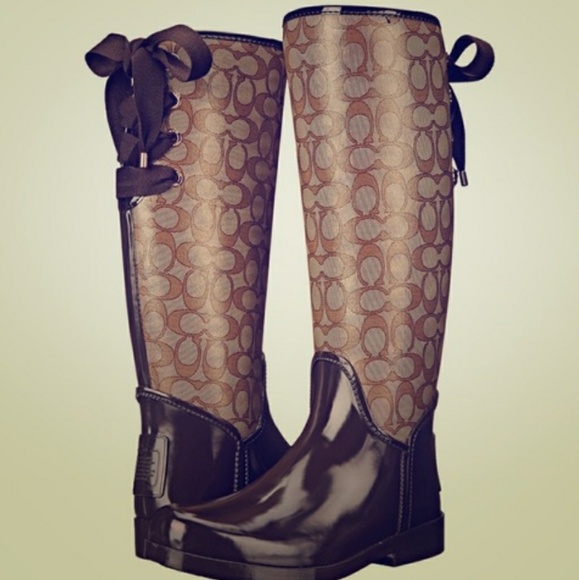 Shoes - Tan coach rain boots
